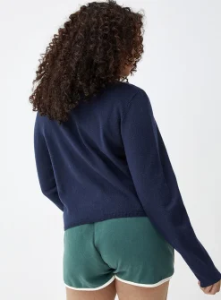 Boxy crew-neck cardigan