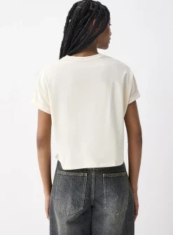 Boxy cuffed-sleeve T-shirt