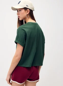 Boxy cuffed-sleeve T-shirt