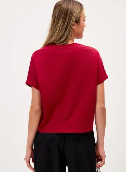 Boxy cuffed-sleeve T-shirt