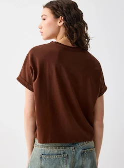 Boxy cuffed-sleeve T-shirt