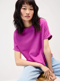 Boxy cuffed-sleeve T-shirt