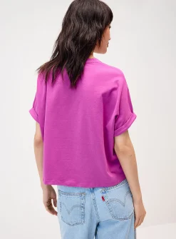 Boxy cuffed-sleeve T-shirt