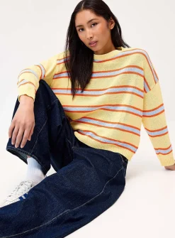 Boxy pastel striped sweater
