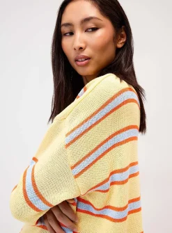 Boxy pastel striped sweater