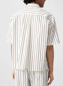 Boxy striped poplin shirt