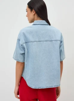 Boxy-fit denim shirt