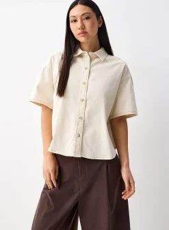 Boxy-fit denim shirt
