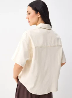 Boxy-fit denim shirt
