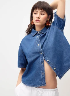Boxy-fit denim shirt