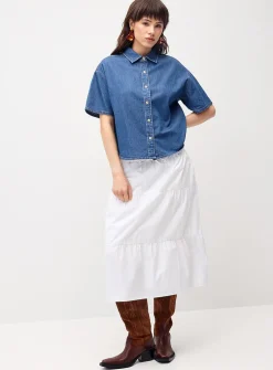 Boxy-fit denim shirt