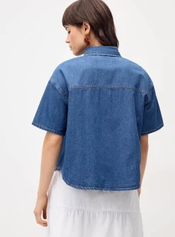 Boxy-fit denim shirt