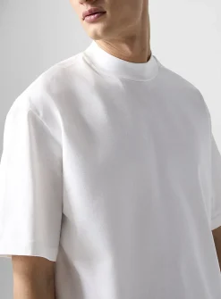 Boxy-fit mock-neck T-shirt