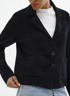 Boxy-fit notched-collar cardigan