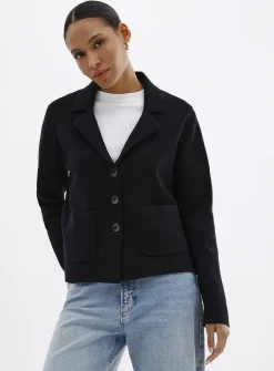 Boxy-fit notched-collar cardigan
