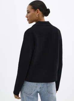Boxy-fit notched-collar cardigan