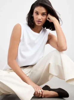 Boxy-fit Pima cotton cami