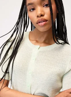 Boxy-fit short-sleeve cardigan