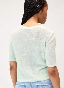 Boxy-fit short-sleeve cardigan