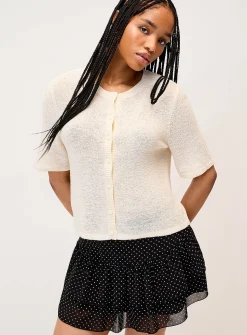Boxy-fit short-sleeve cardigan