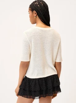 Boxy-fit short-sleeve cardigan