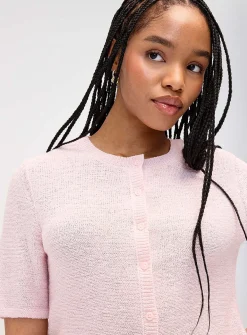 Boxy-fit short-sleeve cardigan