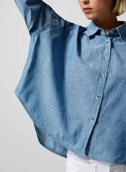 Brad cropped chambray denim shirt
