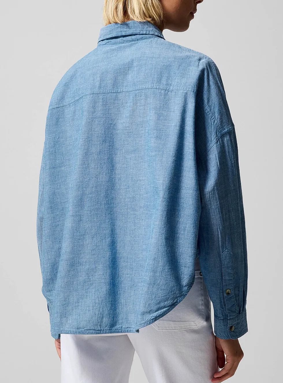 Brad cropped chambray denim shirt