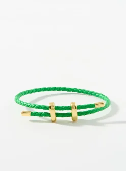 Braided faux-leather bracelet