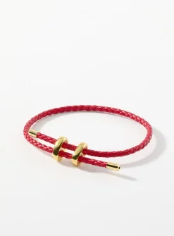 Braided faux-leather bracelet