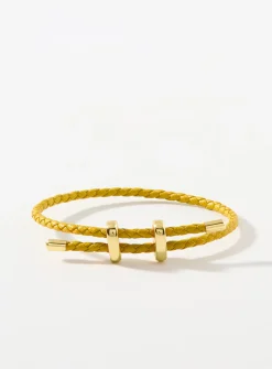 Braided faux-leather bracelet