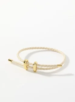 Braided faux-leather bracelet