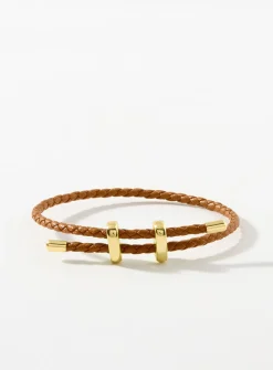 Braided faux-leather bracelet