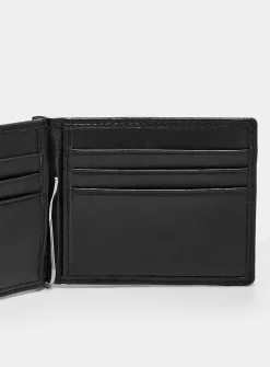 Braided faux-leather wallet