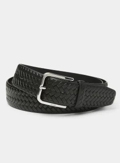 Braided leather belt