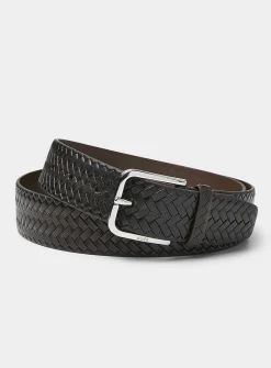 Braided leather belt