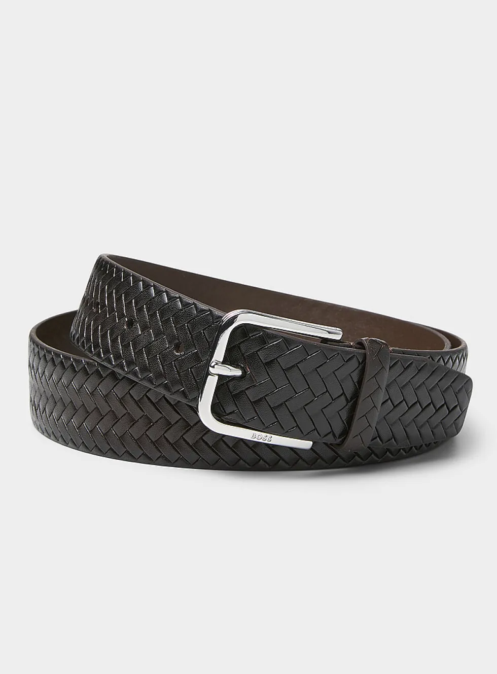 Braided leather belt