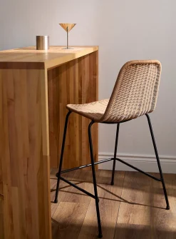 Braided polyresin counter stool