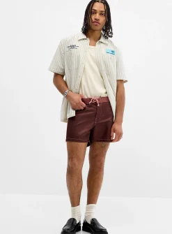 Braided side-band satiny boardshort