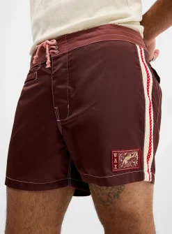 Braided side-band satiny boardshort