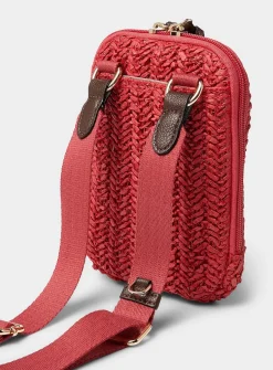 Braided straw phone clutch