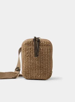 Braided straw phone clutch