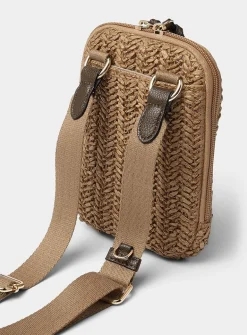 Braided straw phone clutch
