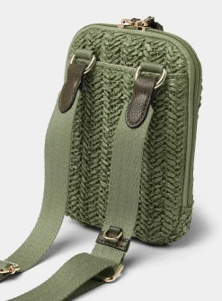 Braided straw phone clutch