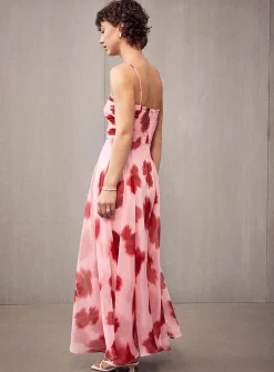 Brandy airy floral pleated dress