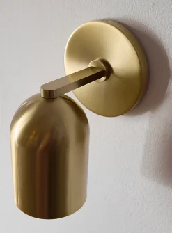 Brass finish domed wall sconce