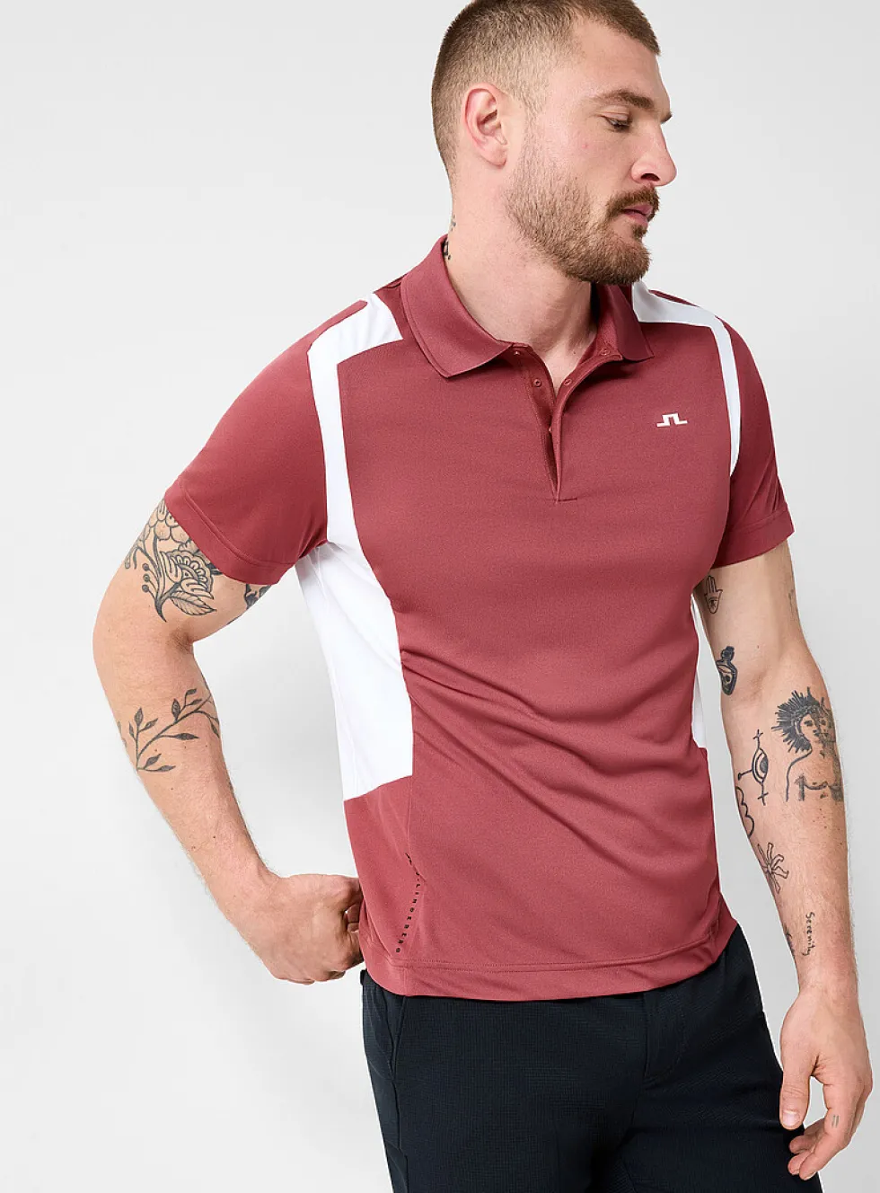 Breathable-band terracotta golf polo