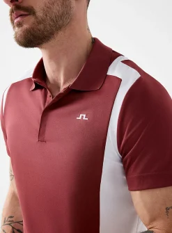 Breathable-band terracotta golf polo