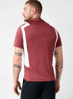 Breathable-band terracotta golf polo