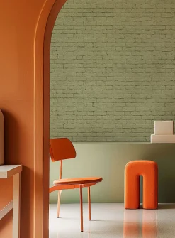Brick illusion wallpaper strip